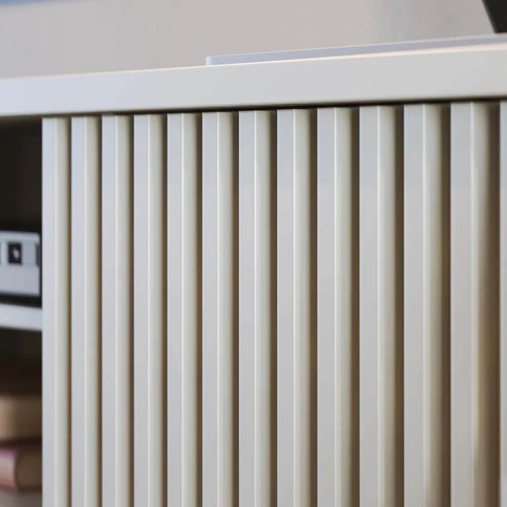 Rack para Sala Bancada de TV 75 Pol 200cm Itália C05 Off White Matte - Mpozenato