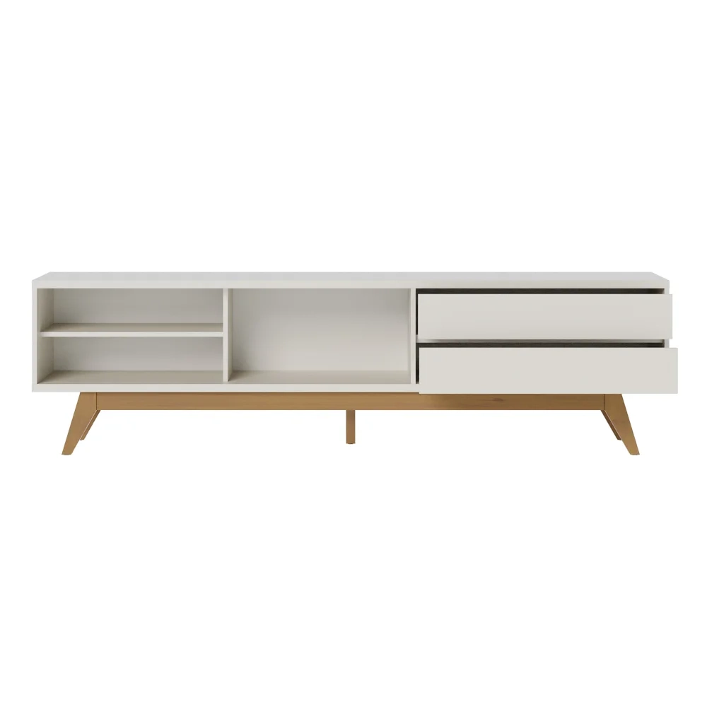 Rack para Sala Bancada de TV 75 Pol 200cm Itália C05 Off White Matte - Mpozenato
