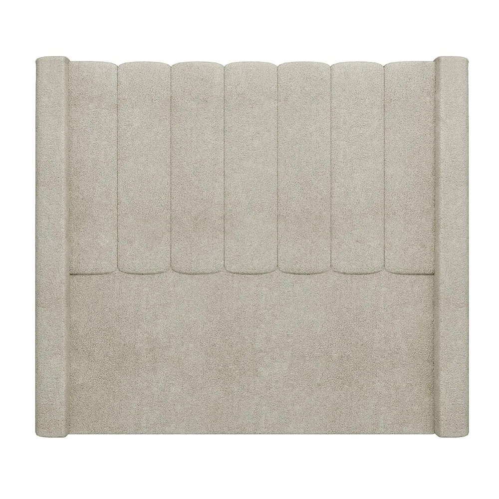 Cabeceira Casal King Cama Box 195cm Claire Z04 Boucle Bege - Mpozenato