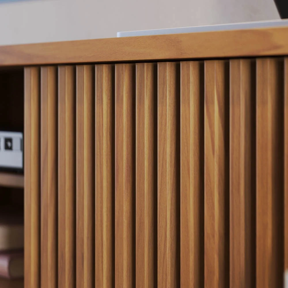 Rack para Sala Bancada de TV 75 Pol 200cm Itália C05 Freijó/Off White Matte - Mpozenato