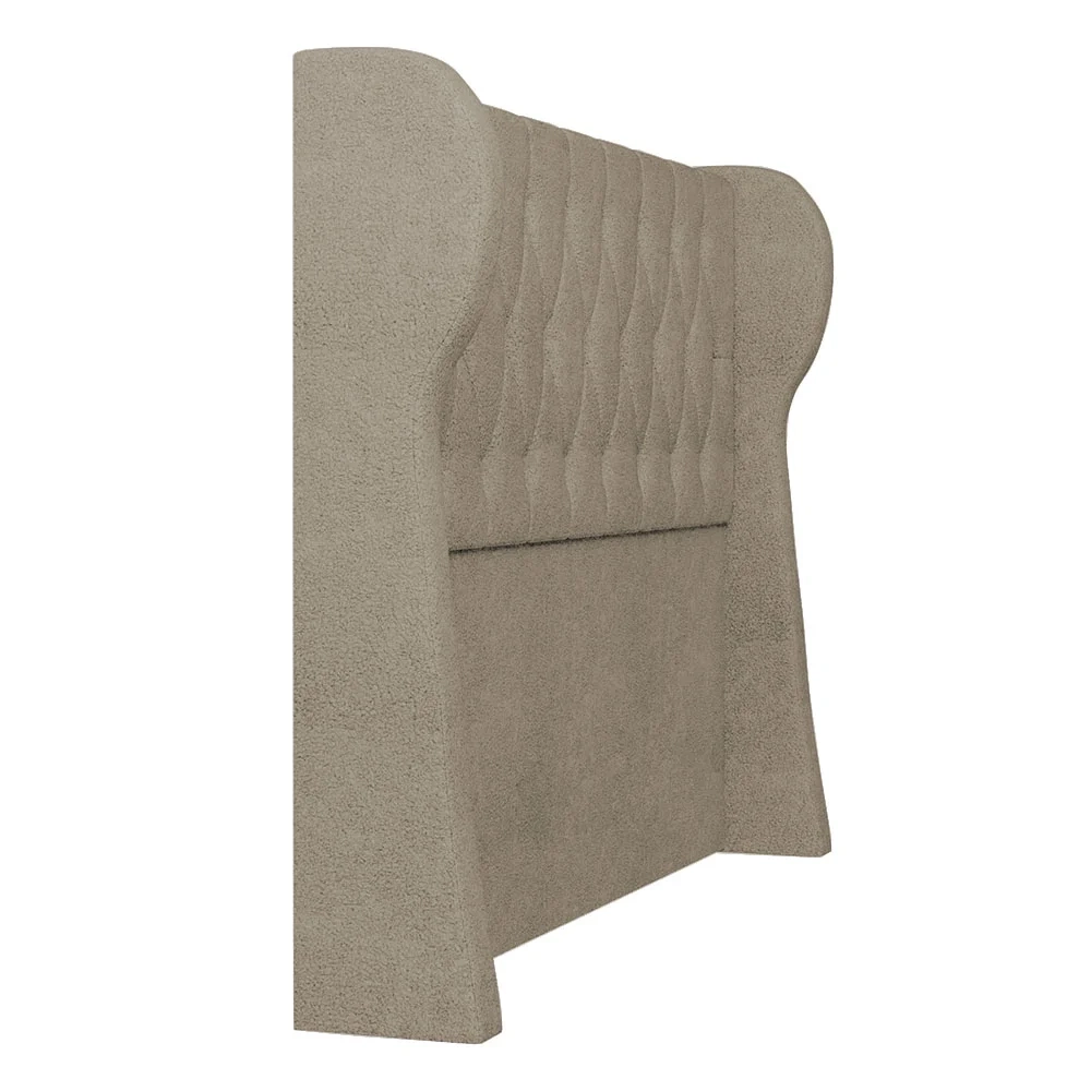 Cabeceira Casal Cama Box 140cm Malva Z04 Boucle Capuccino - Mpozenato