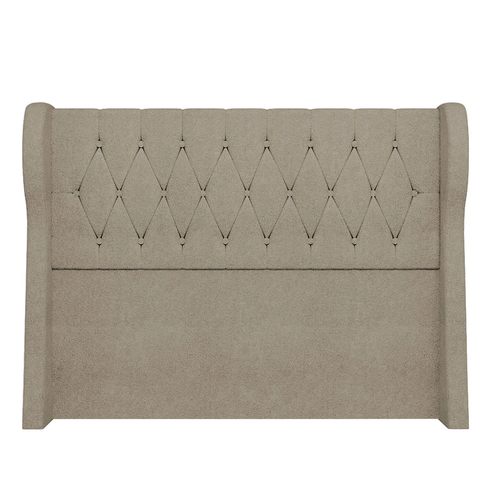 Cabeceira Casal Cama Box 140cm Malva Z04 Boucle Capuccino - Mpozenato