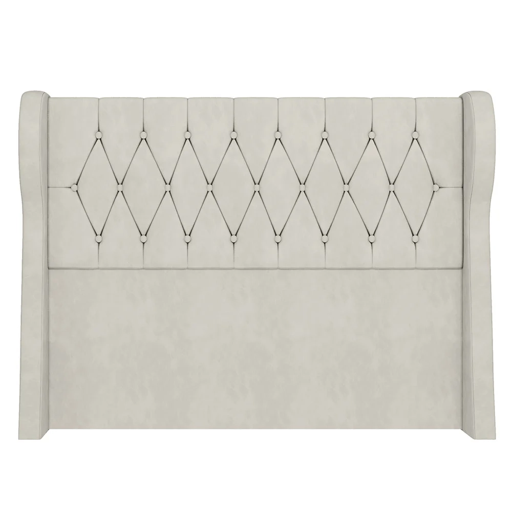 Cabeceira Casal Cama Box 140cm Malva Z04 Veludo Bege - Mpozenato