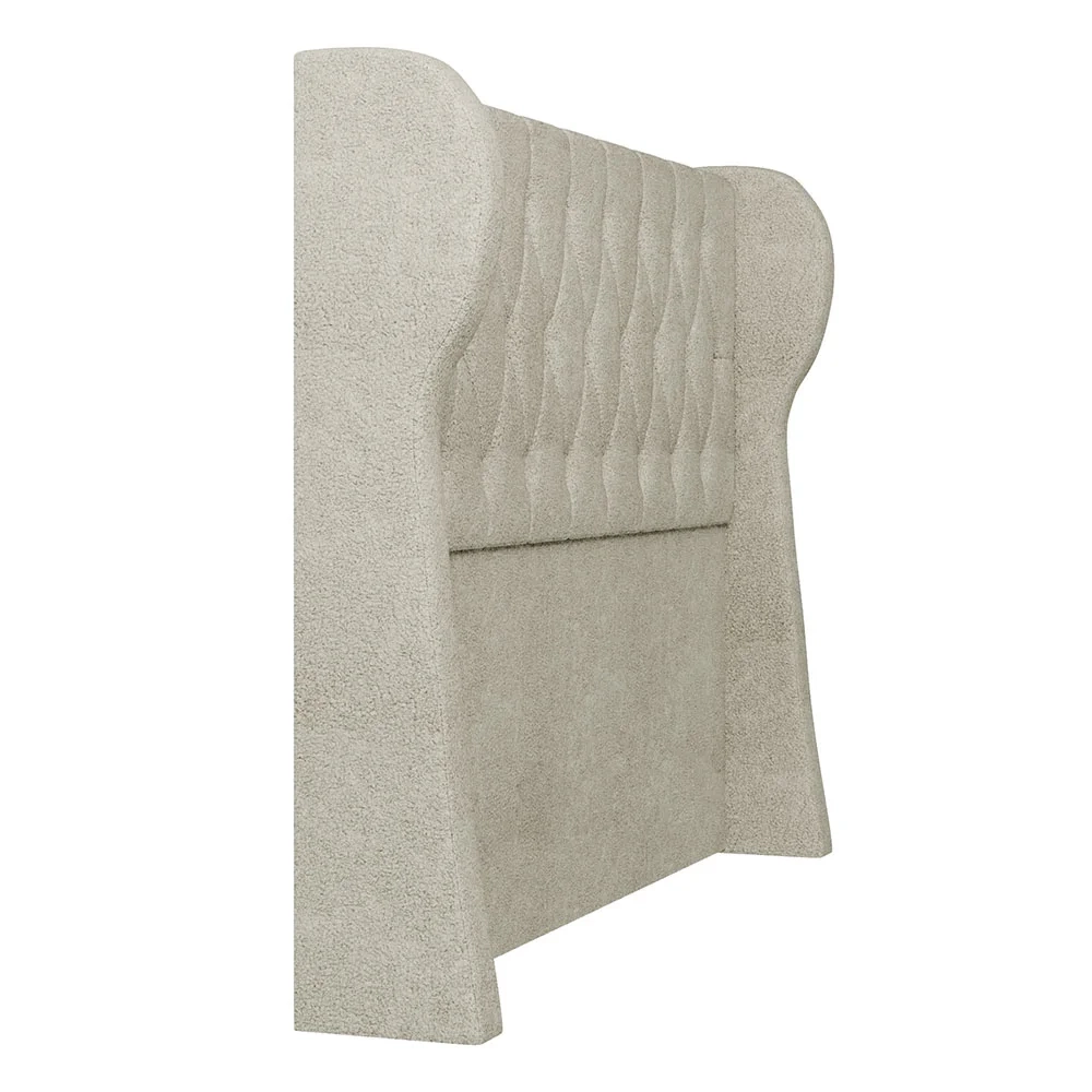 Cabeceira Casal Queen Cama Box 160cm Malva Z04 Boucle Bege - Mpozenato