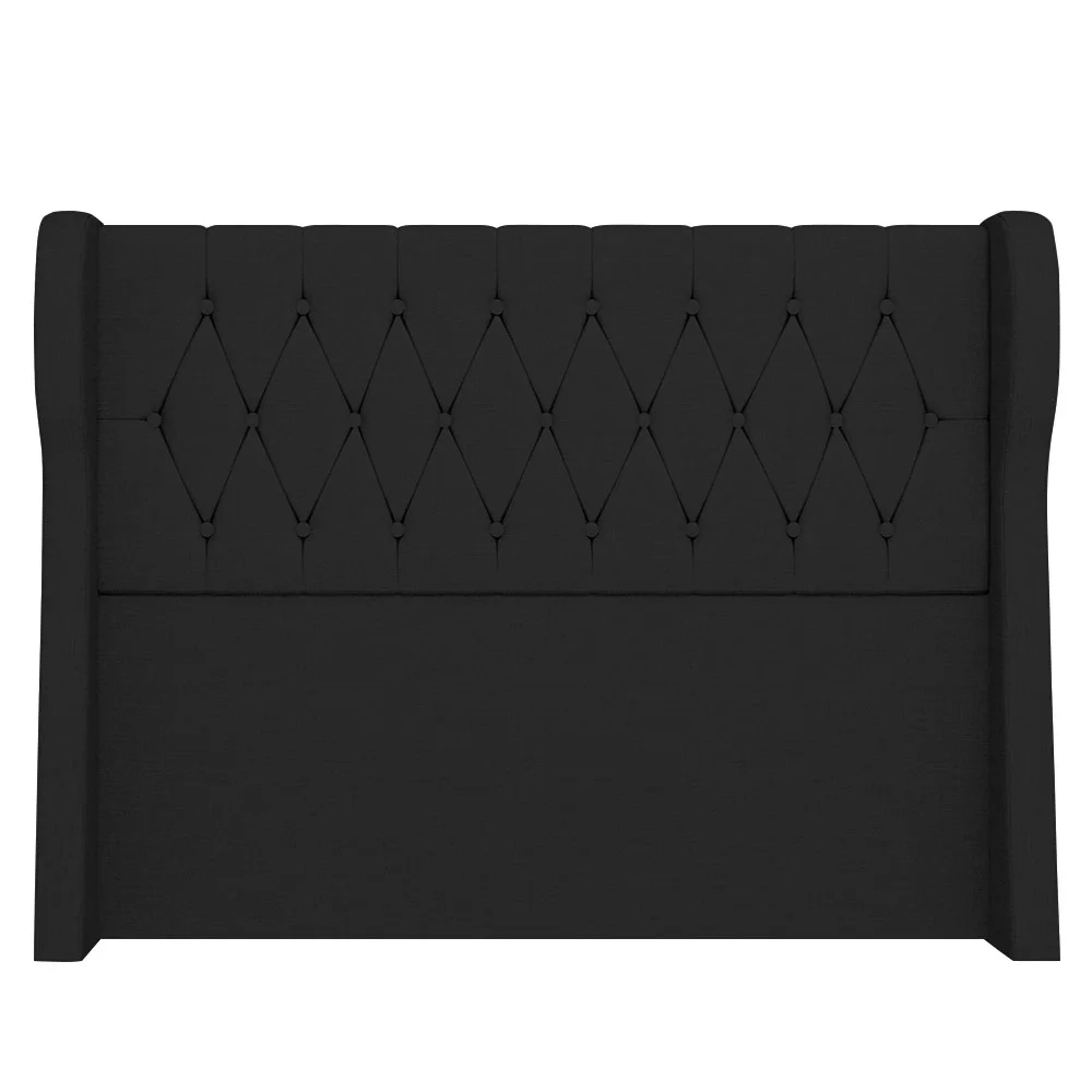 Cabeceira Casal Queen Cama Box 160cm Malva Z04 Linho Preto - Mpozenato