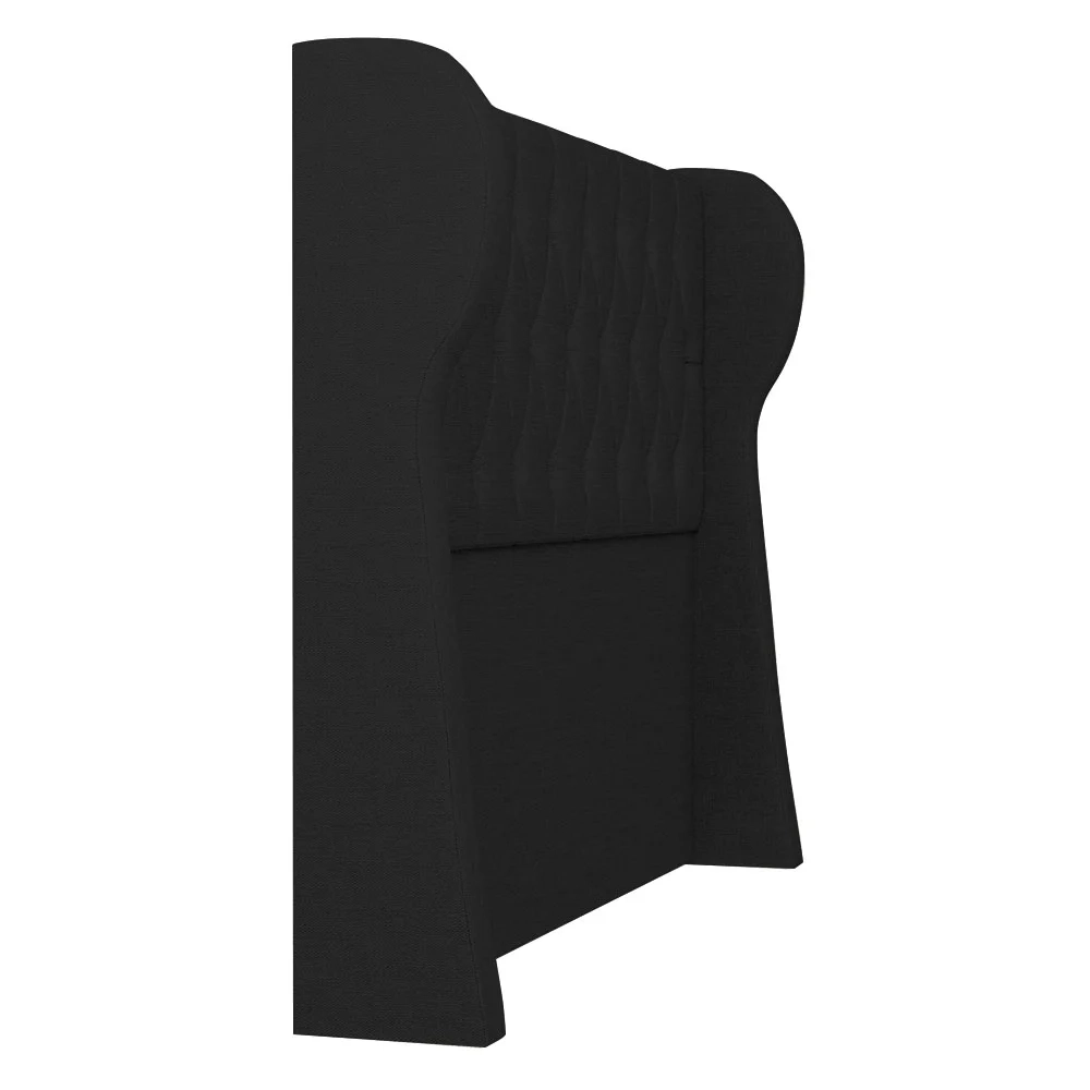 Cabeceira Casal Queen Cama Box 160cm Malva Z04 Linho Preto - Mpozenato