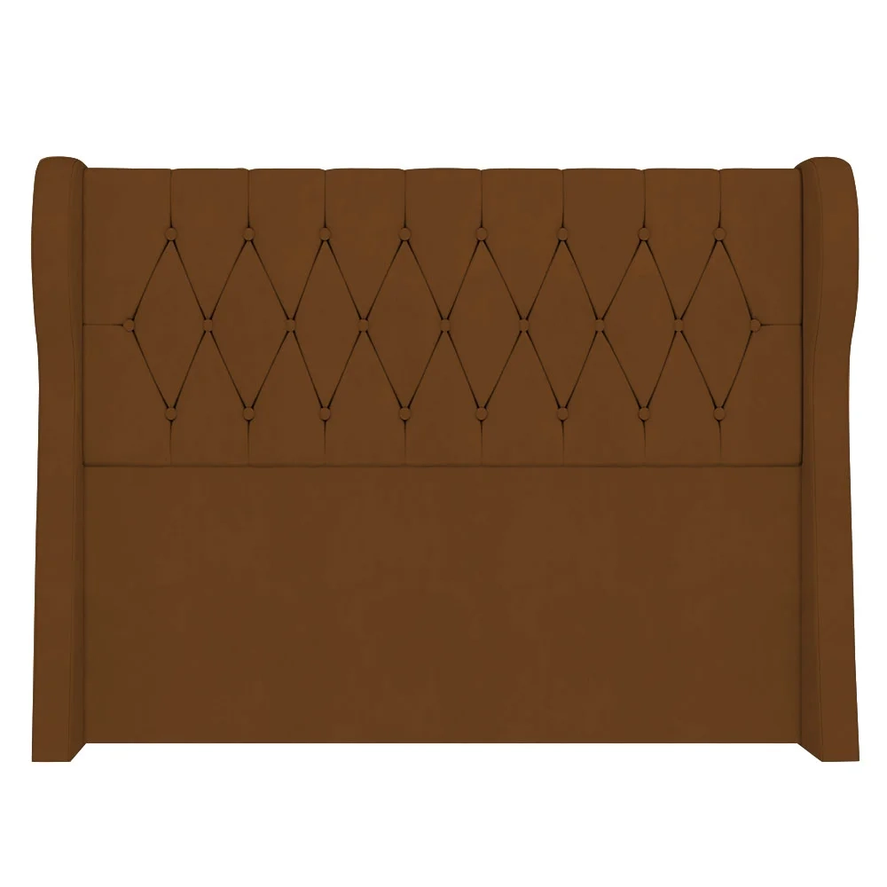 Cabeceira Casal Queen Cama Box 160cm Malva Z04 Veludo Terracota - Mpozenato