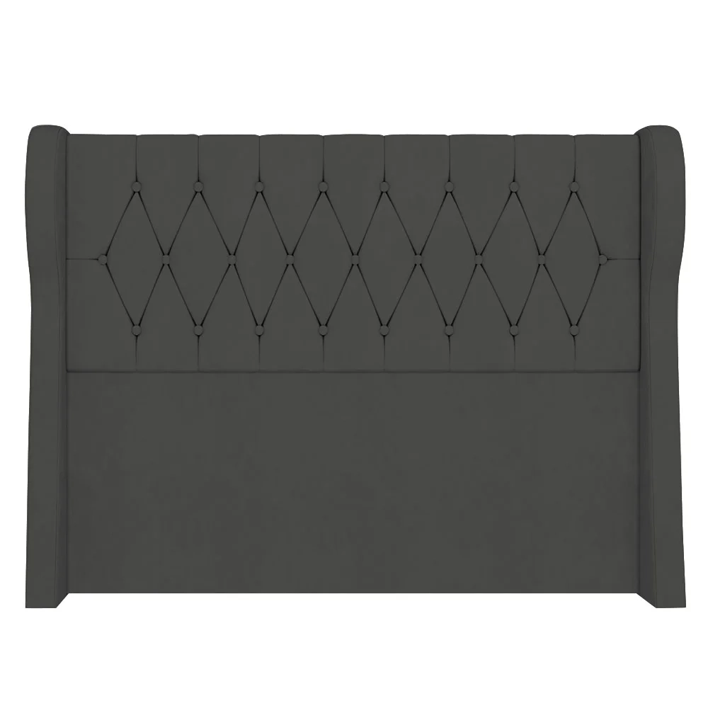 Cabeceira Casal Queen Cama Box 160cm Malva Z04 Veludo Grafite - Mpozenato