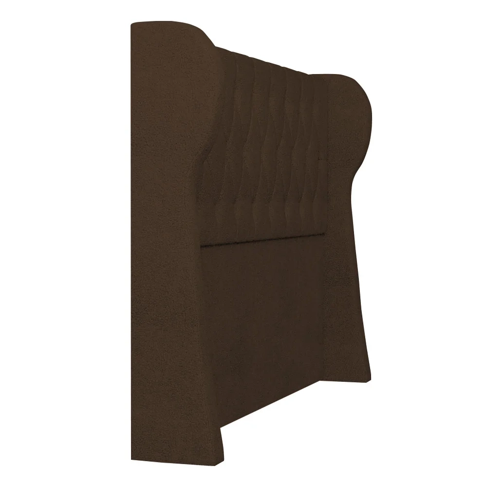 Cabeceira Casal King Cama Box 195cm Malva Z04 Boucle Marrom - Mpozenato