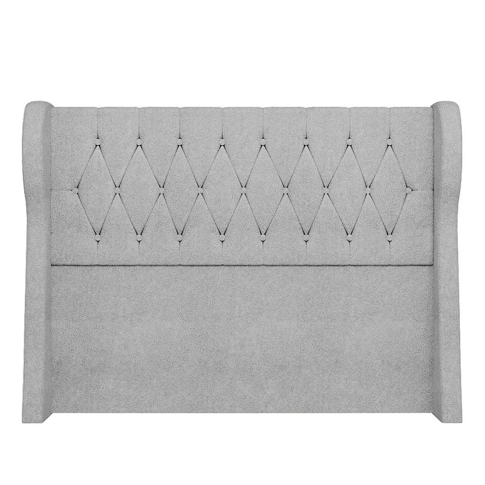 Cabeceira Casal King Cama Box 195cm Malva Z04 Boucle Cinza - Mpozenato