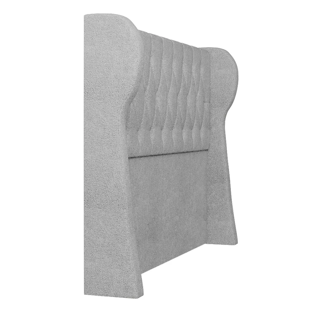 Cabeceira Casal King Cama Box 195cm Malva Z04 Boucle Cinza - Mpozenato