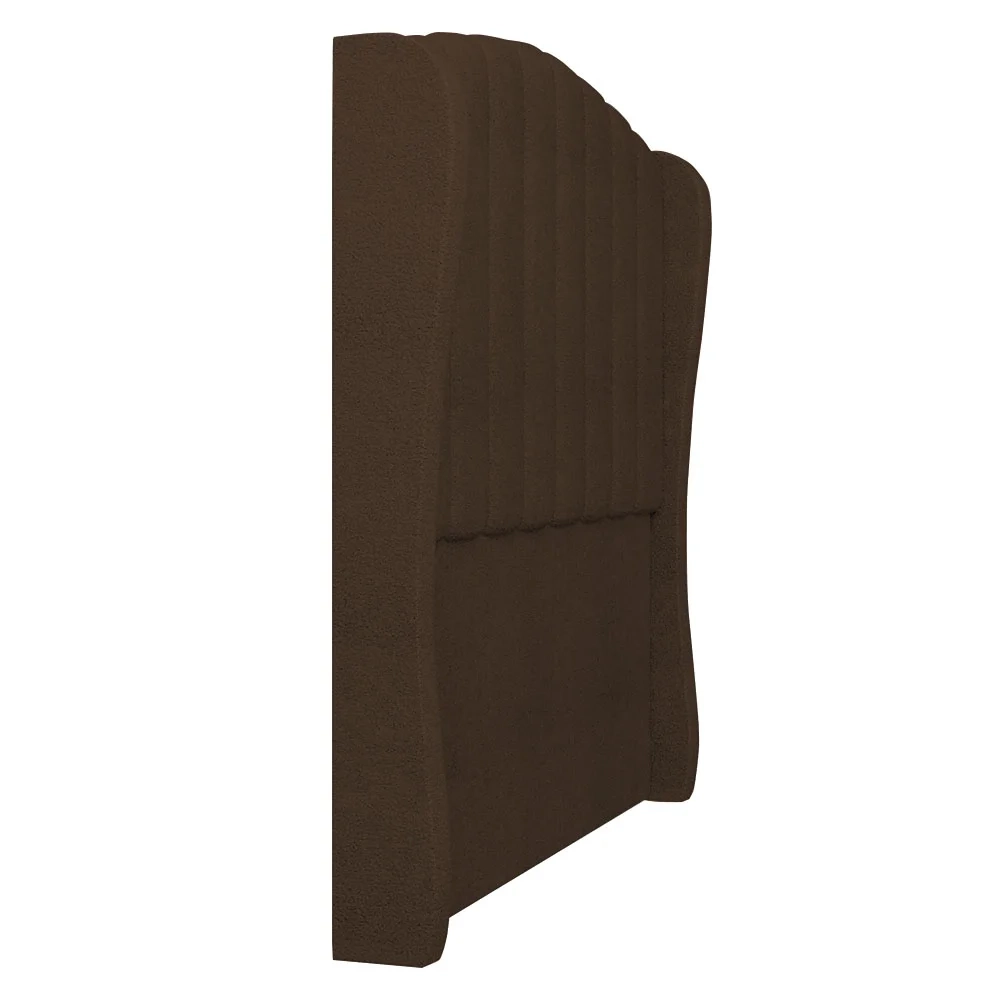 Cabeceira Casal Queen Cama Box 160cm Glenda Z04 Boucle Marrom - Mpozenato
