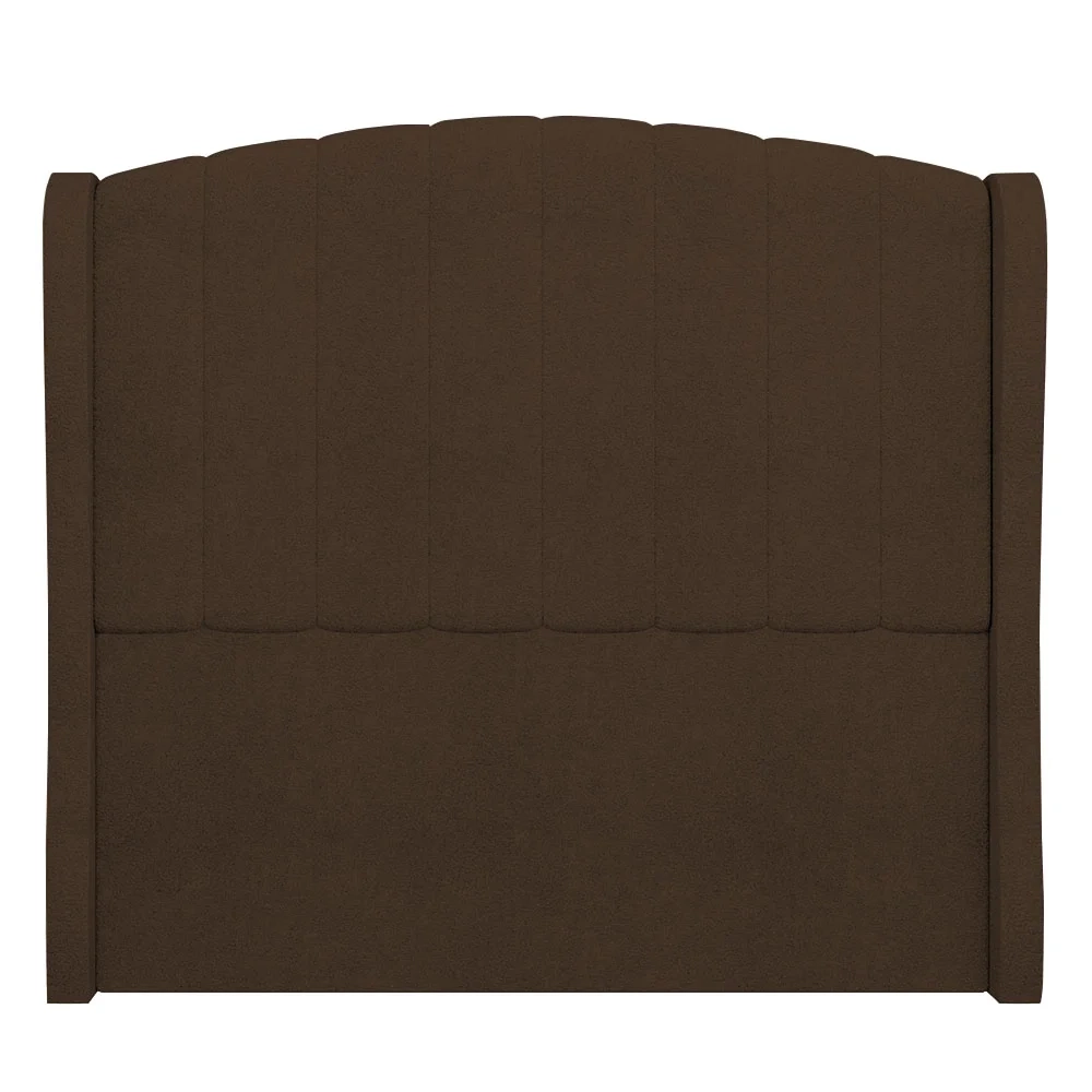 Cabeceira Casal Queen Cama Box 160cm Glenda Z04 Boucle Marrom - Mpozenato