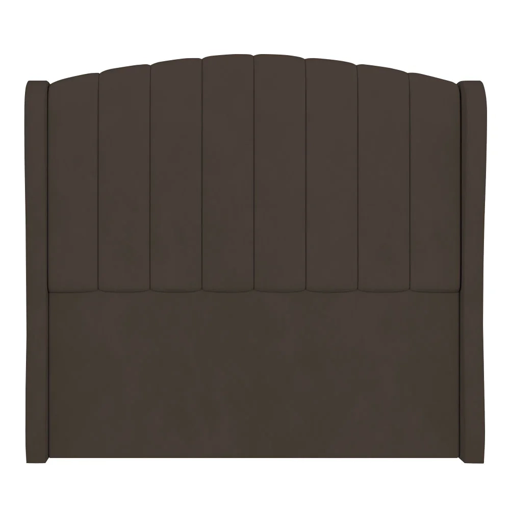 Cabeceira Casal King Cama Box 195cm Glenda Z04 Veludo Marrom - Mpozenato