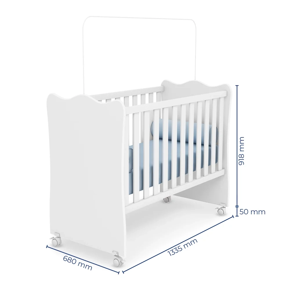 Berço Simples Para Colchão 130x60 Doce Sonho Branco - Qmovi