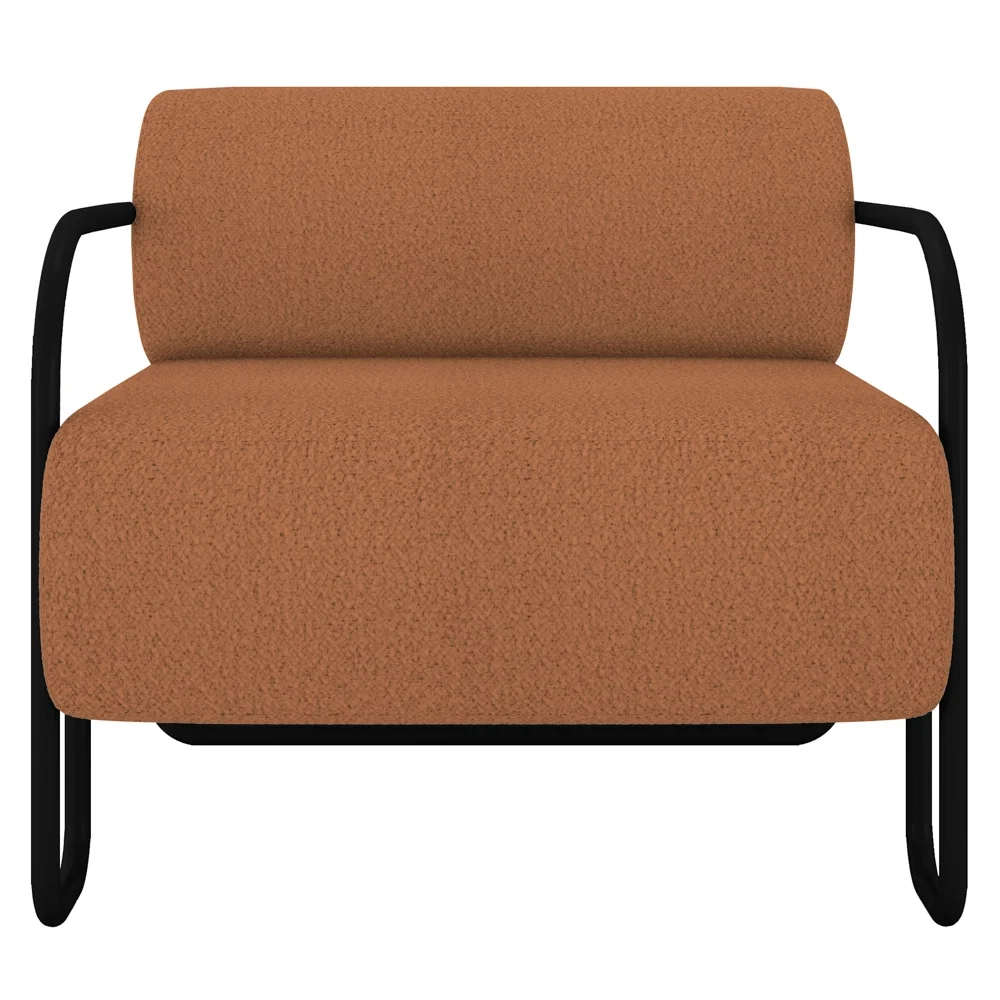 Poltrona Decorativa para Sala Industrial Kira Z08 Boucle Terracota - Mpozenato