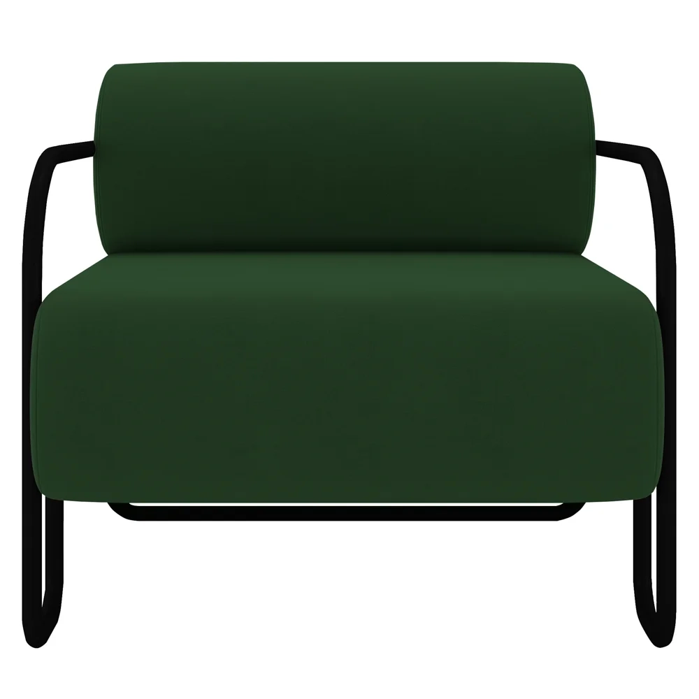 Poltrona Decorativa para Sala Industrial Kira Z08 Veludo Verde Musgo - Mpozenato