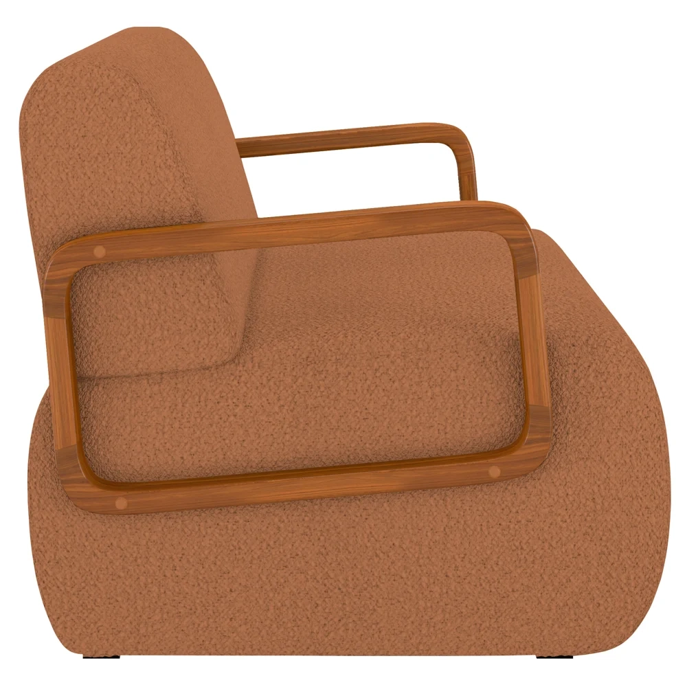 Poltrona Decorativa Orgânica para Sala Belarus Z08 Boucle Terracota - Mpozenato