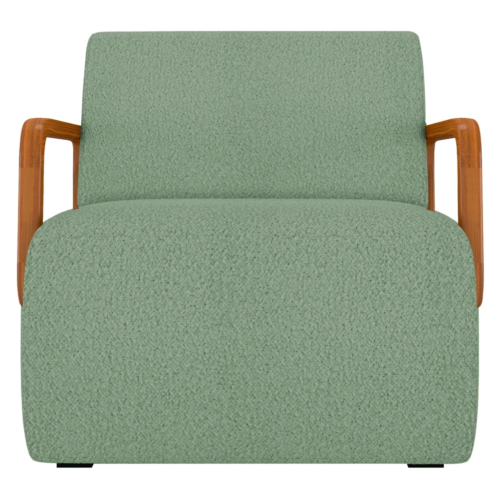 Poltrona Decorativa Orgânica para Sala Belarus Z08 Boucle Oliva - Mpozenato