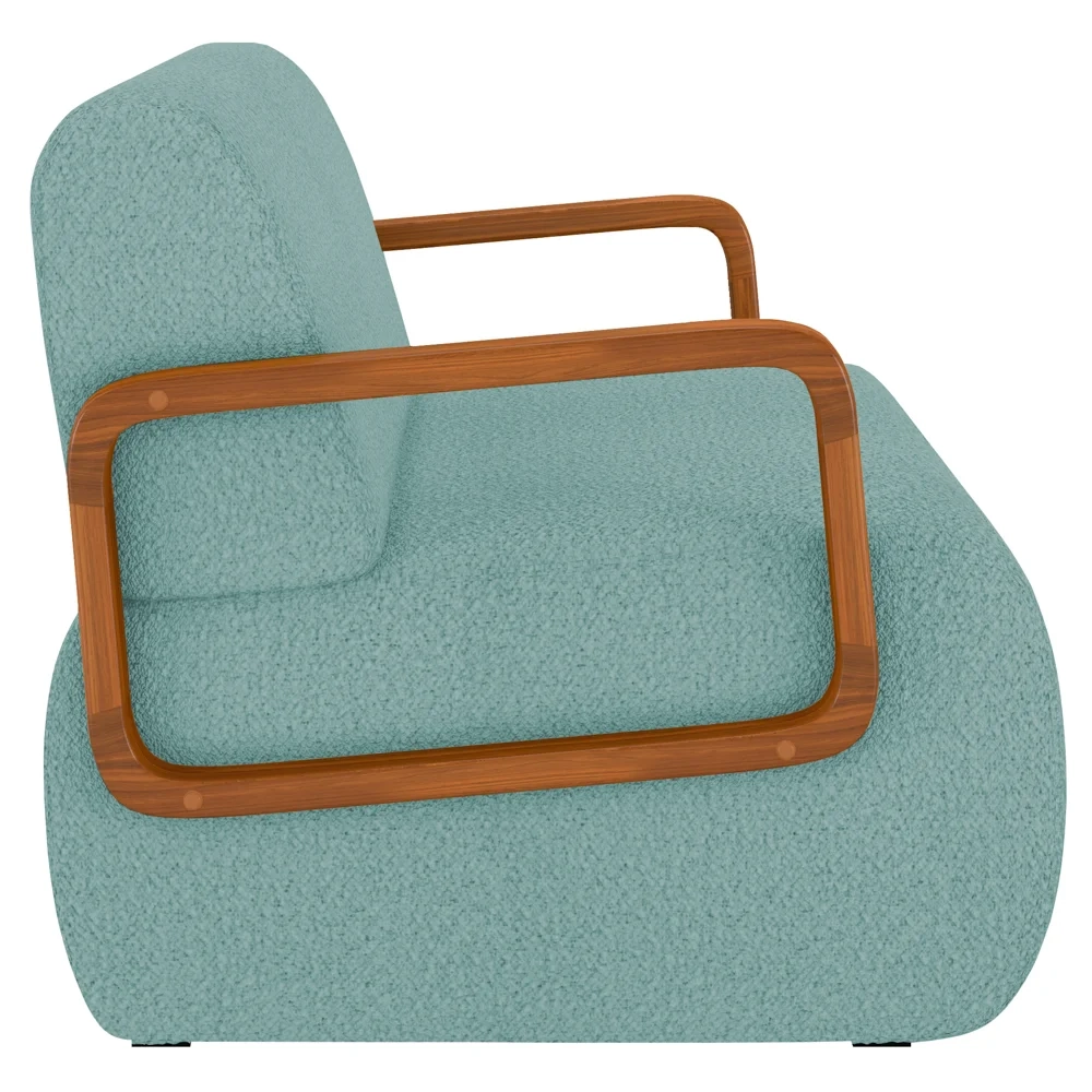 Poltrona Decorativa Orgânica para Sala Belarus Z08 Boucle Azul - Mpozenato