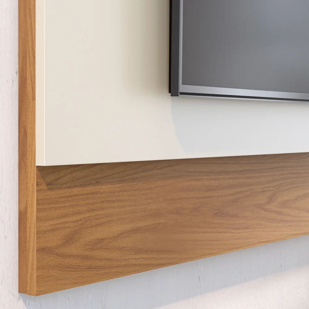 Painel para TV 75 Pol Chile e Rack Bancada Itália C05 Freijó/Off White Matte - Mpozenato