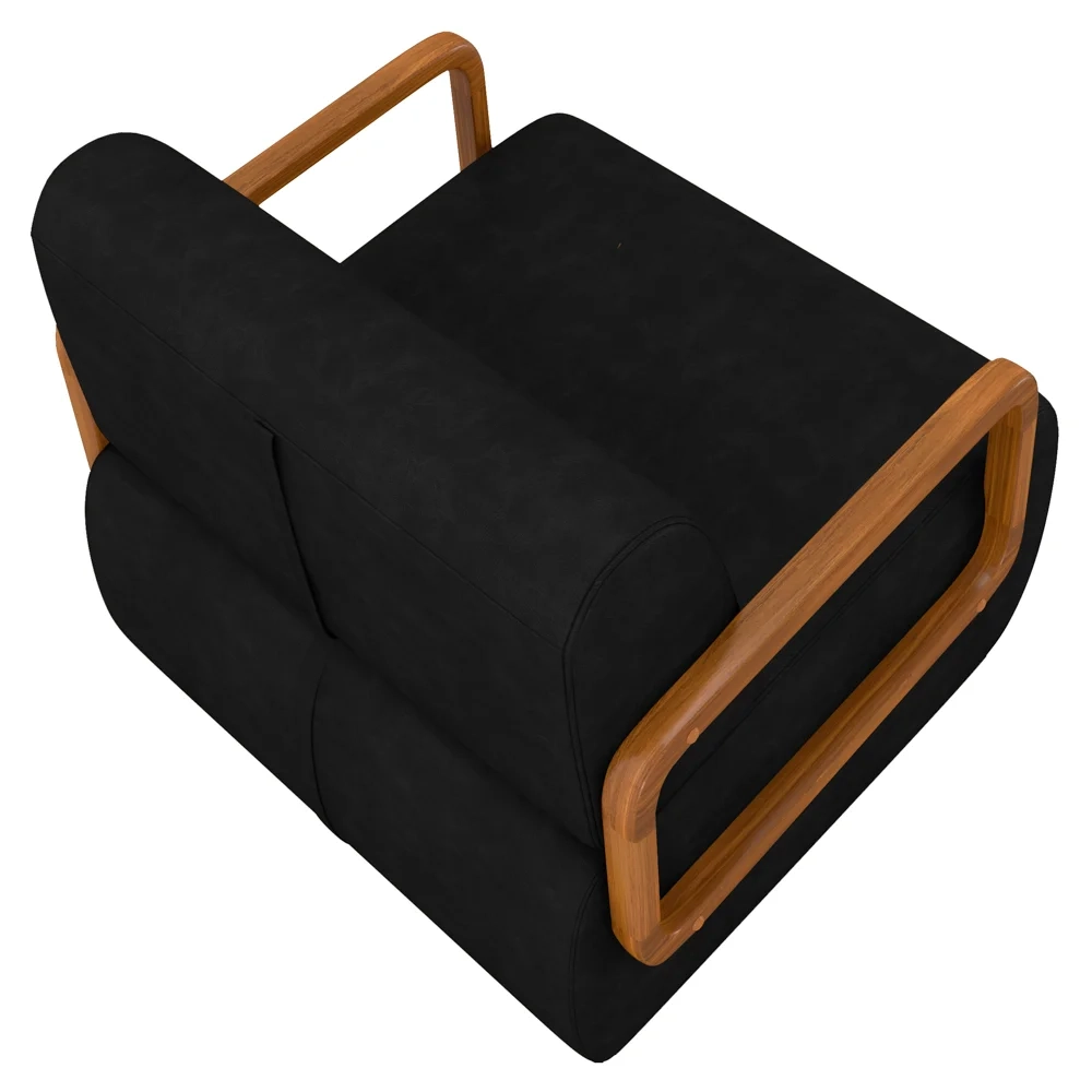 Poltrona Decorativa Orgânica para Sala Belarus Z08 Sintético Preto - Mpozenato