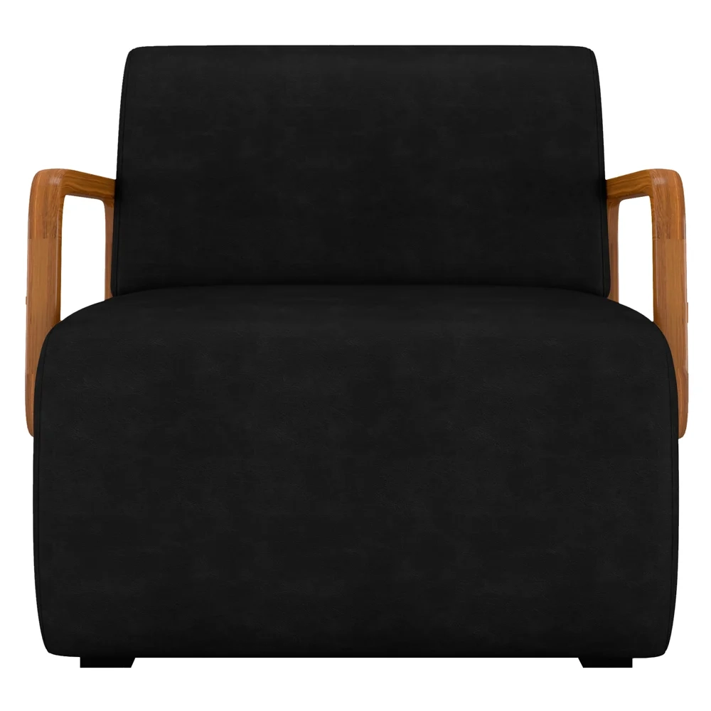 Poltrona Decorativa Orgânica para Sala Belarus Z08 Sintético Preto - Mpozenato