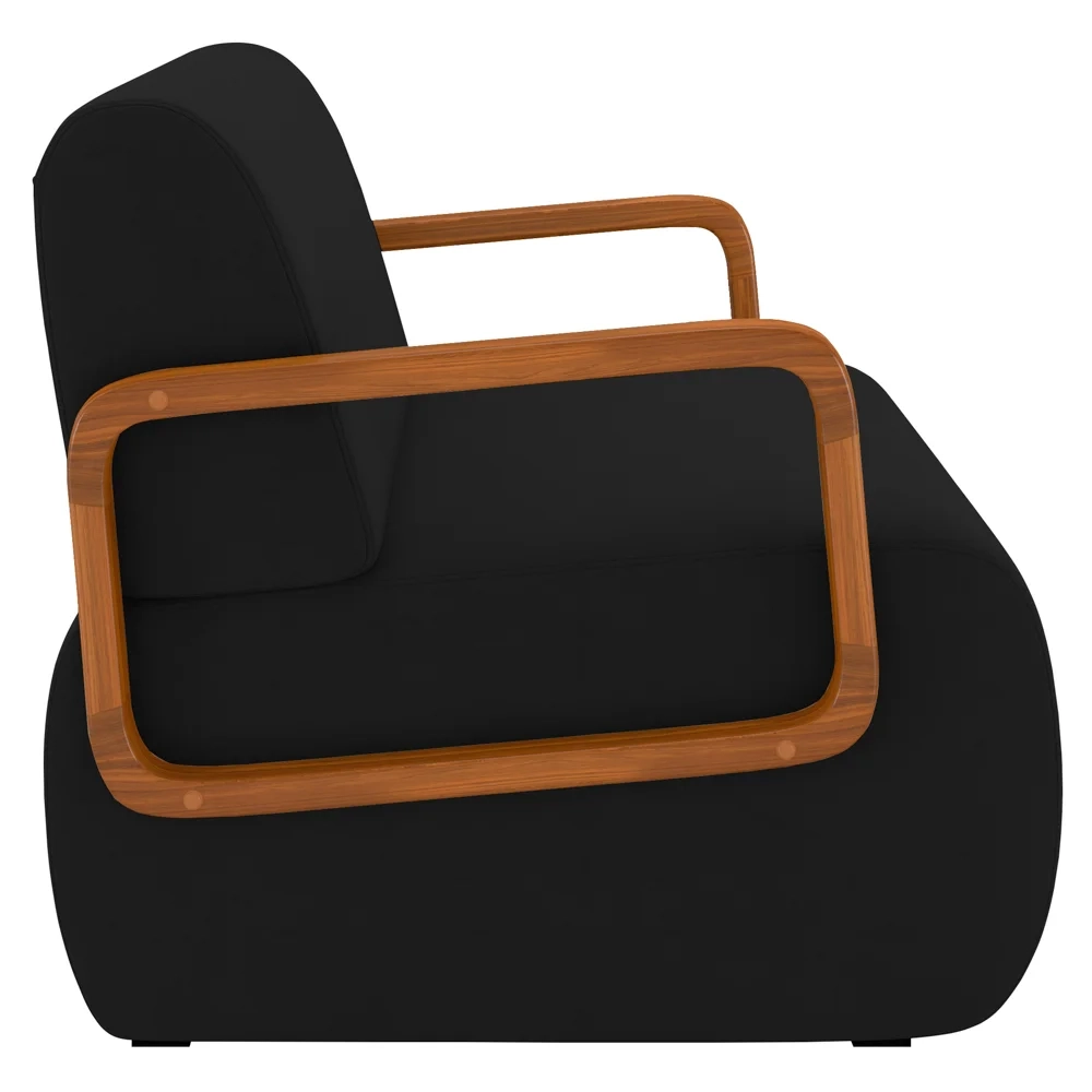 Poltrona Decorativa Orgânica para Sala Belarus Z08 Veludo Preto - Mpozenato