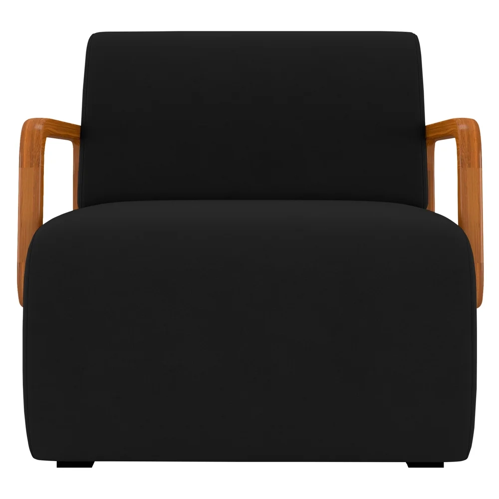 Poltrona Decorativa Orgânica para Sala Belarus Z08 Veludo Preto - Mpozenato