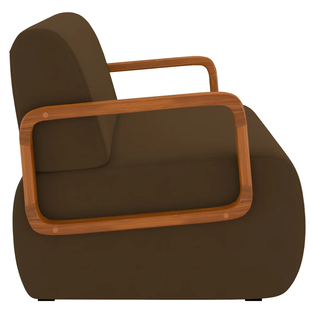 Poltrona Decorativa Orgânica para Sala Belarus Z08 Veludo Marrom - Mpozenato