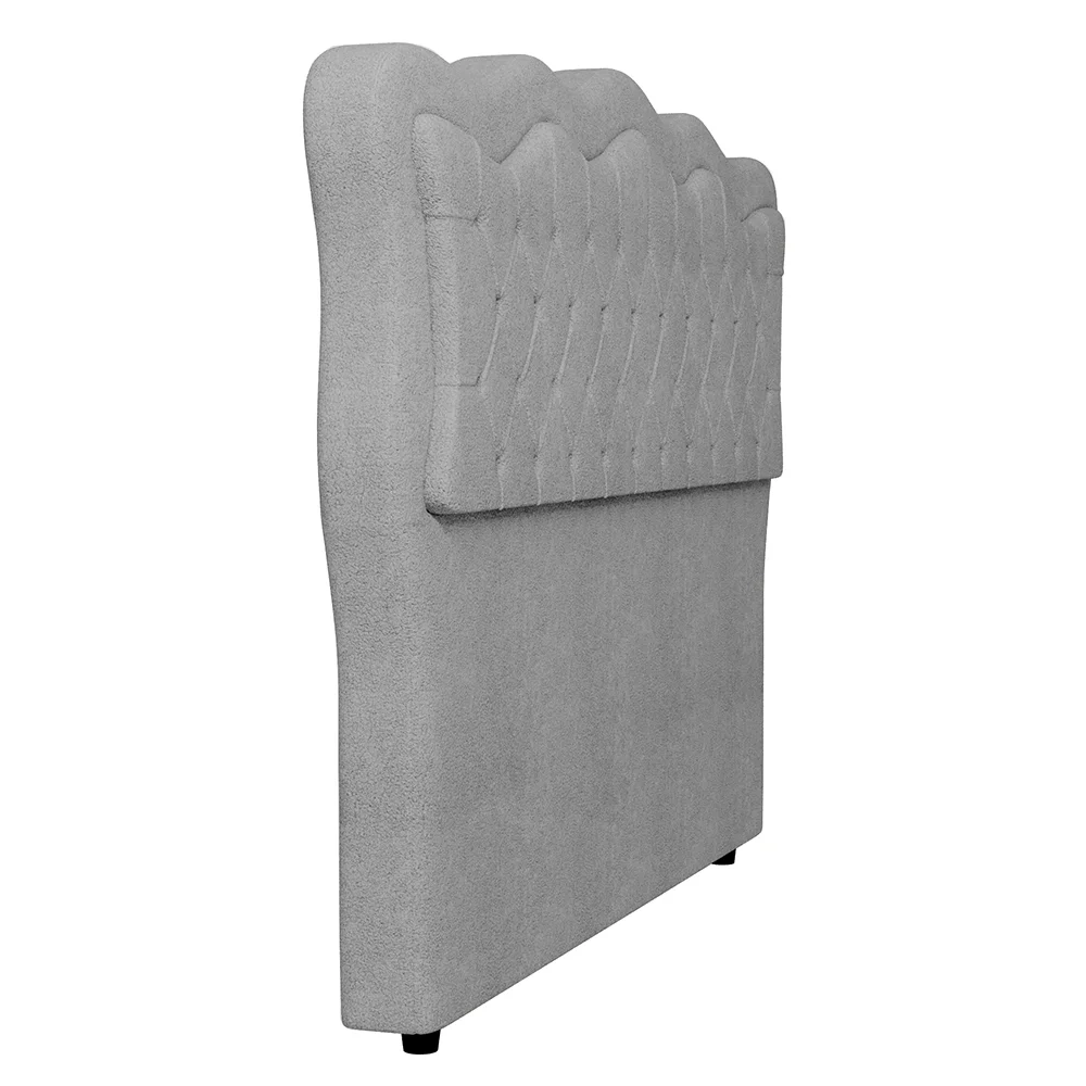 Cabeceira Casal Cama Box 140cm Oregon Z04 Boucle Cinza - Mpozenato