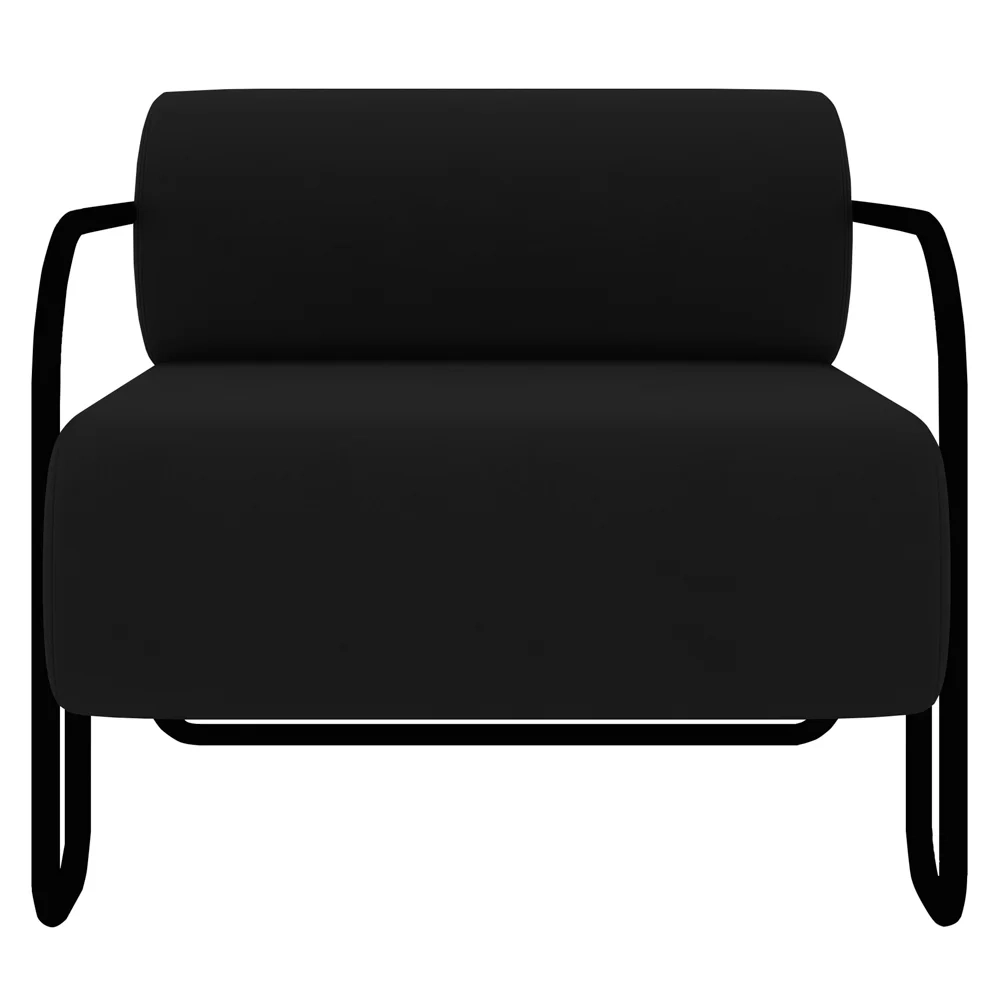 Poltrona Decorativa para Sala Industrial Kit 2 Kira Z08 Veludo Preto - Mpozenato