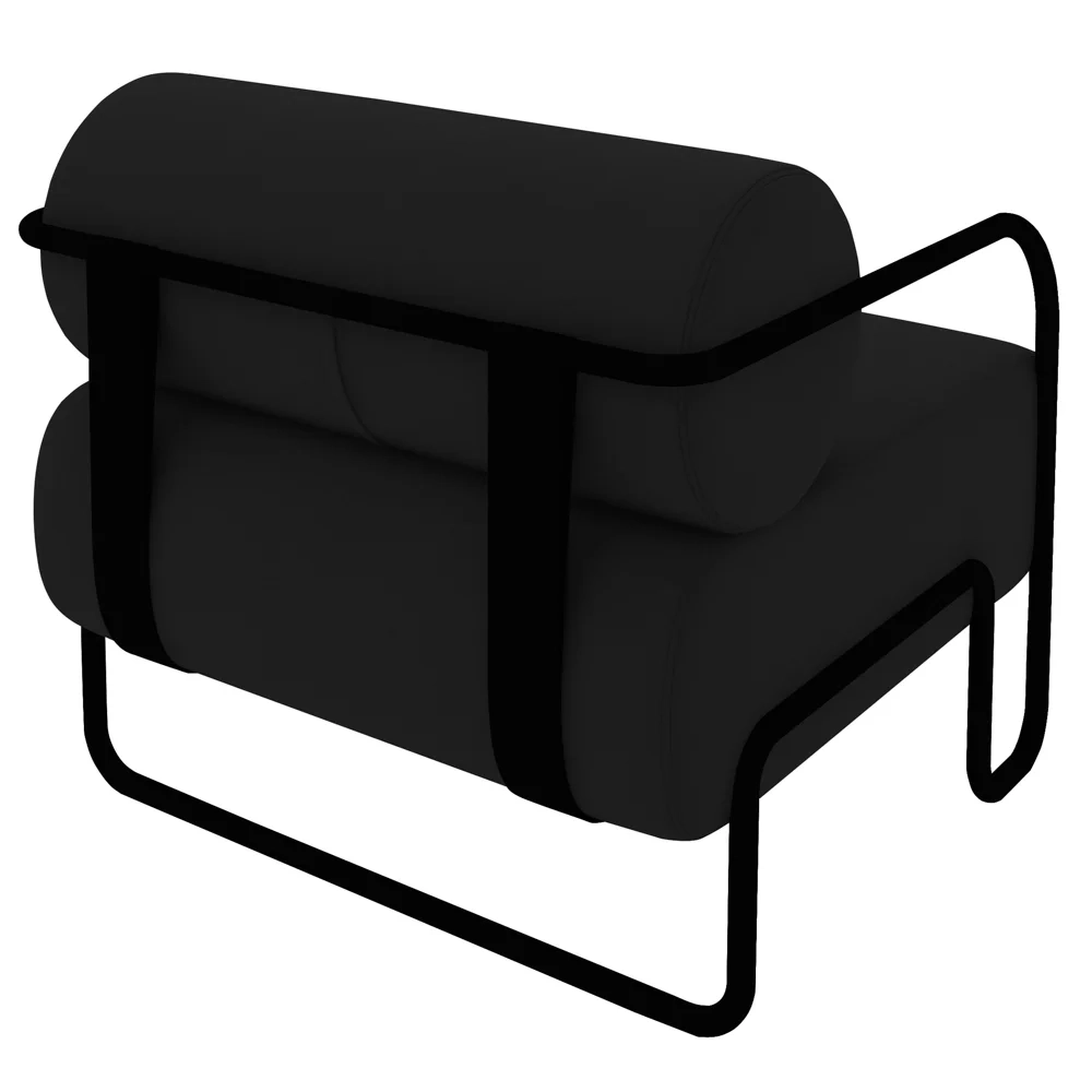 Poltrona Decorativa para Sala Industrial Kit 2 Kira Z08 Veludo Preto - Mpozenato