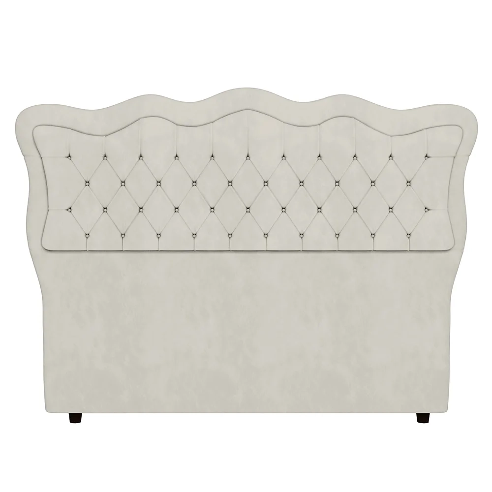 Cabeceira Casal Cama Box 140cm Oregon Z04 Veludo Bege - Mpozenato