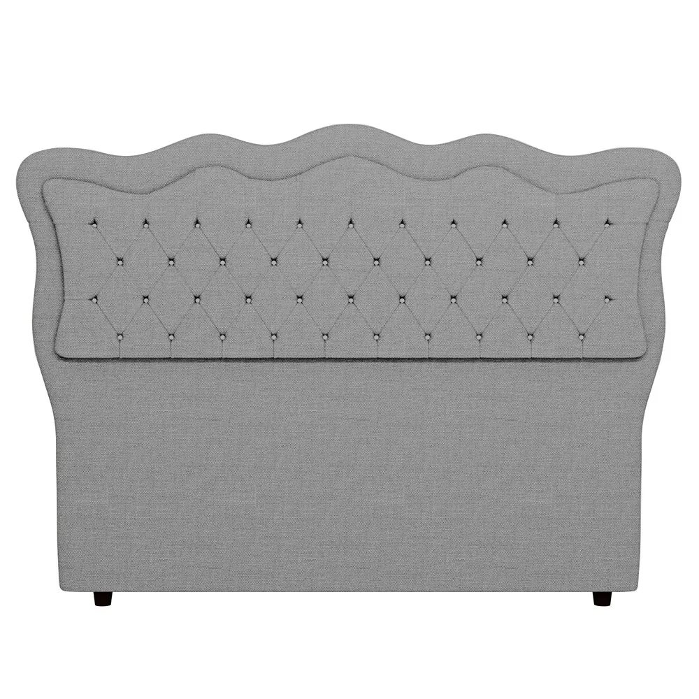 Cabeceira Casal Cama Box 140cm Oregon Z04 Linho Cinza - Mpozenato