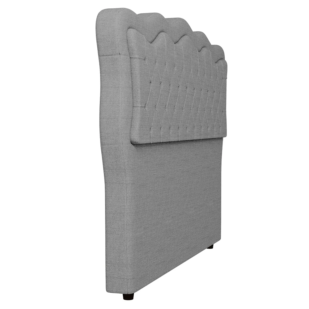 Cabeceira Casal Cama Box 140cm Oregon Z04 Linho Cinza - Mpozenato