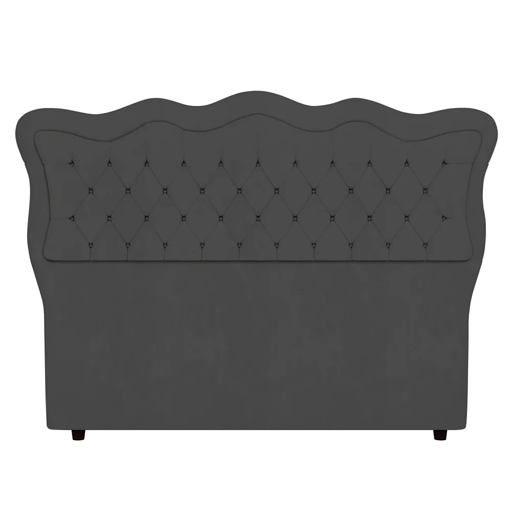 Cabeceira Casal Cama Box 140cm Oregon Z04 Veludo Grafite - Mpozenato