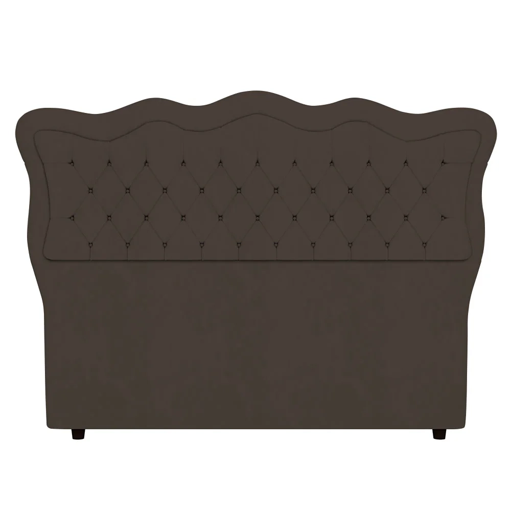 Cabeceira Casal Cama Box 140cm Oregon Z04 Veludo Marrom - Mpozenato