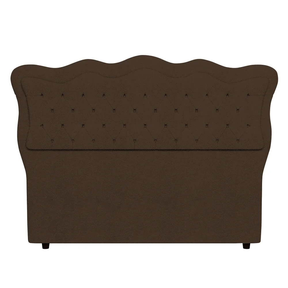 Cabeceira Casal Queen Cama Box 160cm Oregon Z04 Boucle Marrom - Mpozenato
