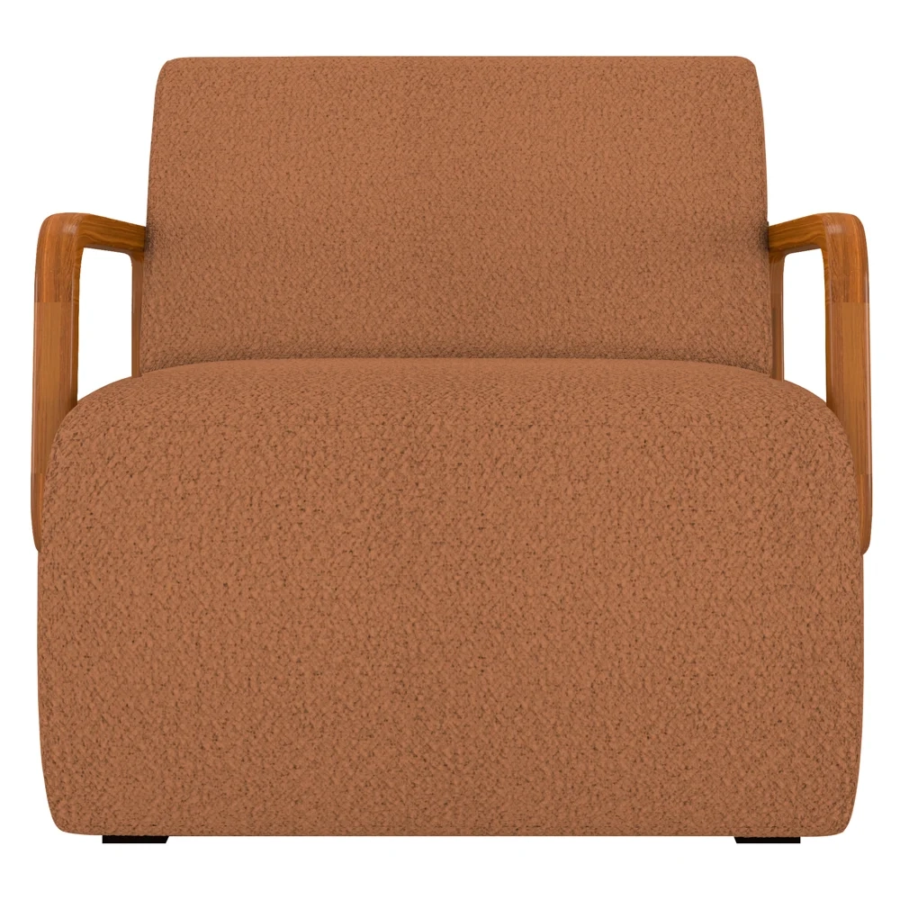 Poltrona Decorativa Orgânica para Sala Kit 2 Belarus Z08 Boucle Terracota - Mpozenato