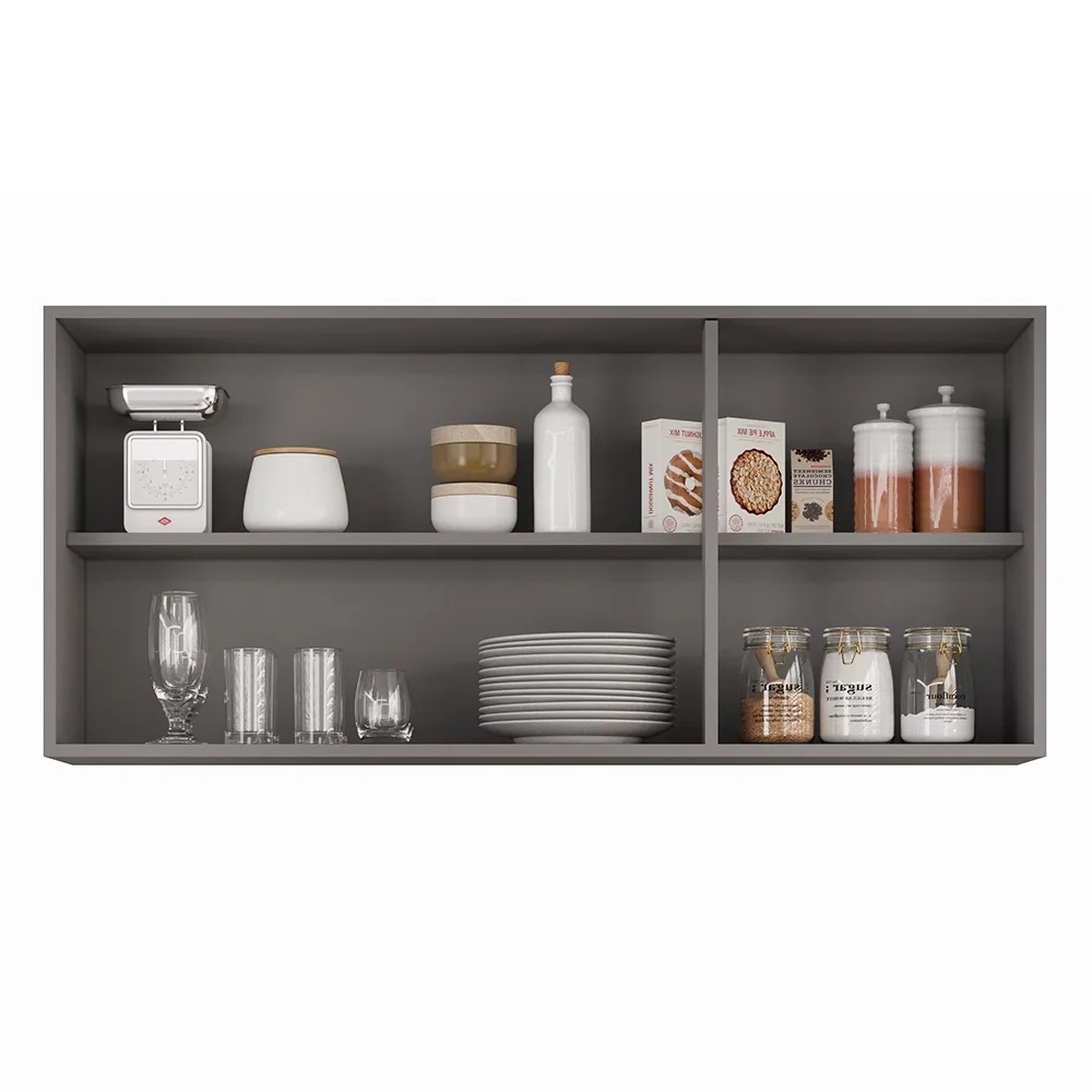 Armário de Cozinha Aéreo 120cm 3 Portas Honduras Cinza - Lumil