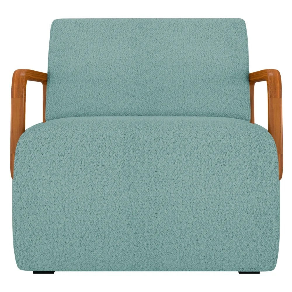 Poltrona Decorativa Orgânica para Sala Kit 2 Belarus Z08 Boucle Azul - Mpozenato