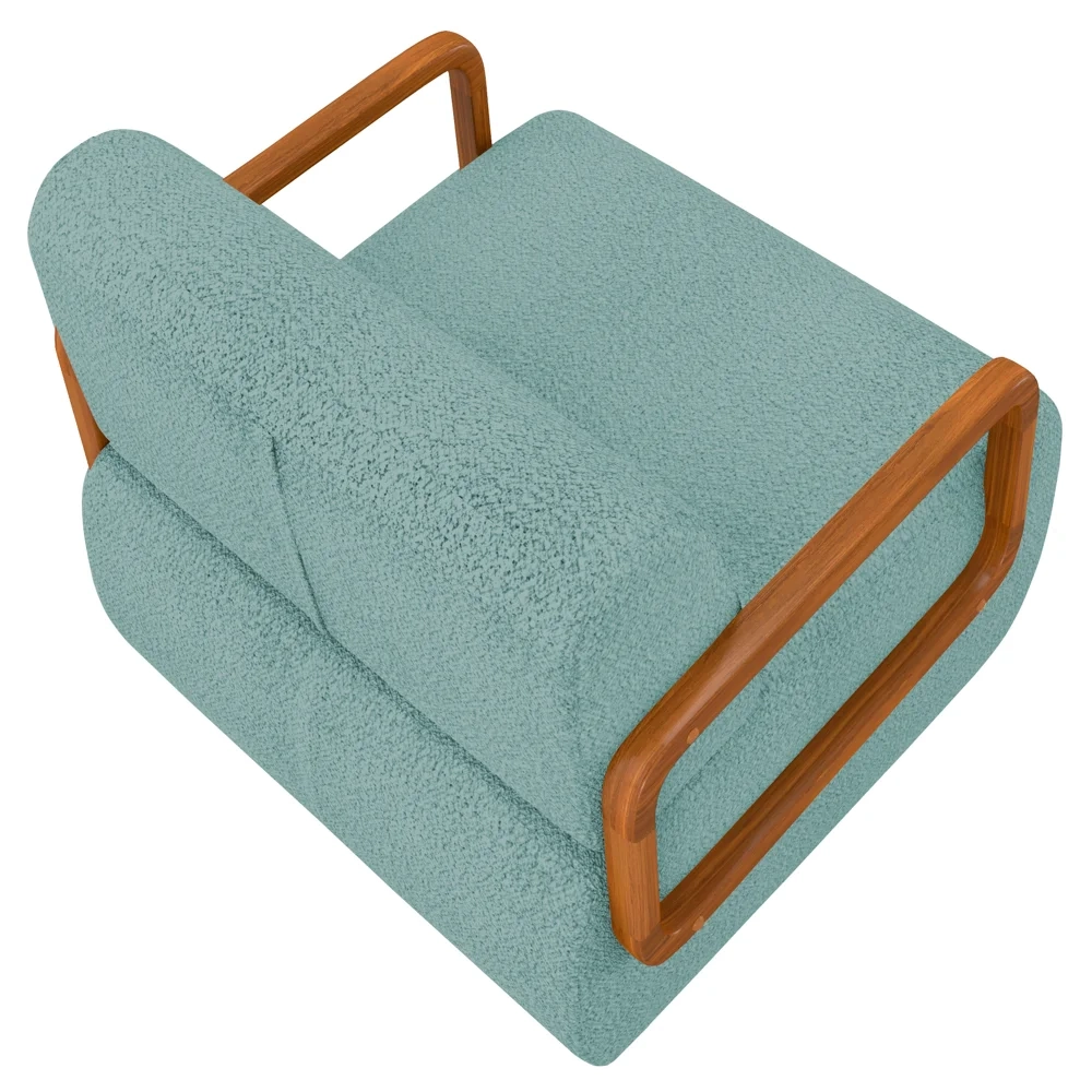 Poltrona Decorativa Orgânica para Sala Kit 2 Belarus Z08 Boucle Azul - Mpozenato