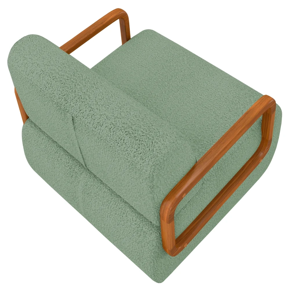 Poltrona Decorativa Orgânica para Sala Kit 2 Belarus Z08 Boucle Oliva - Mpozenato