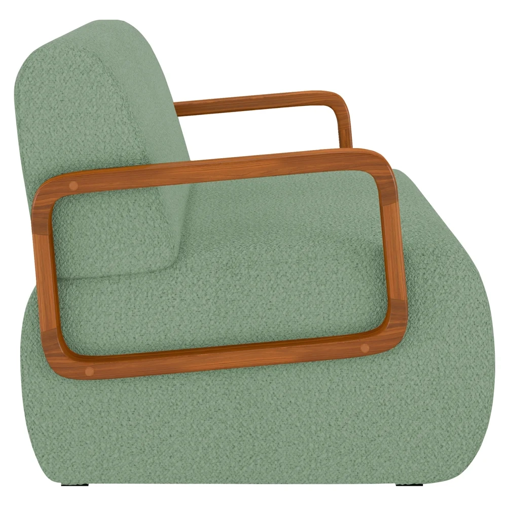 Poltrona Decorativa Orgânica para Sala Kit 2 Belarus Z08 Boucle Oliva - Mpozenato