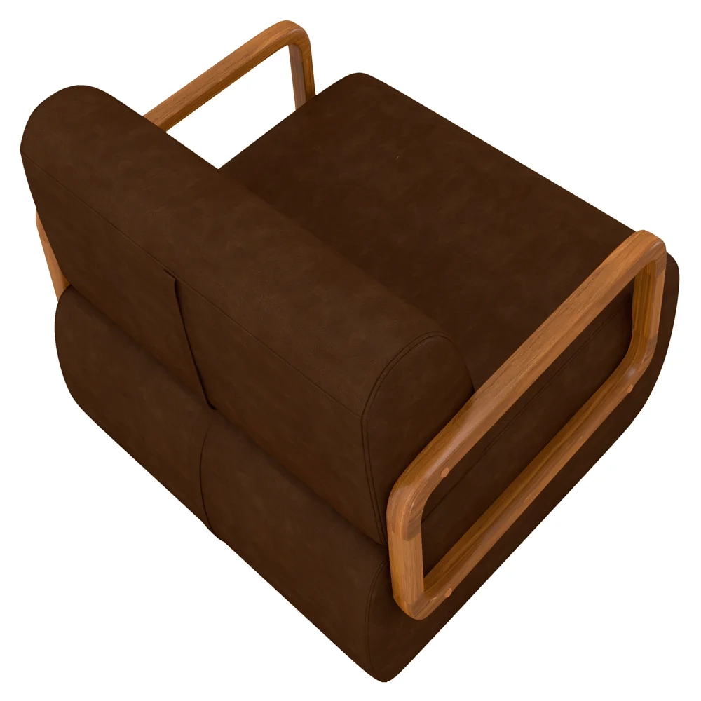 Poltrona Decorativa Orgânica Kit 2 Belarus Z08 Sintético Marrom Escuro - Mpozenato