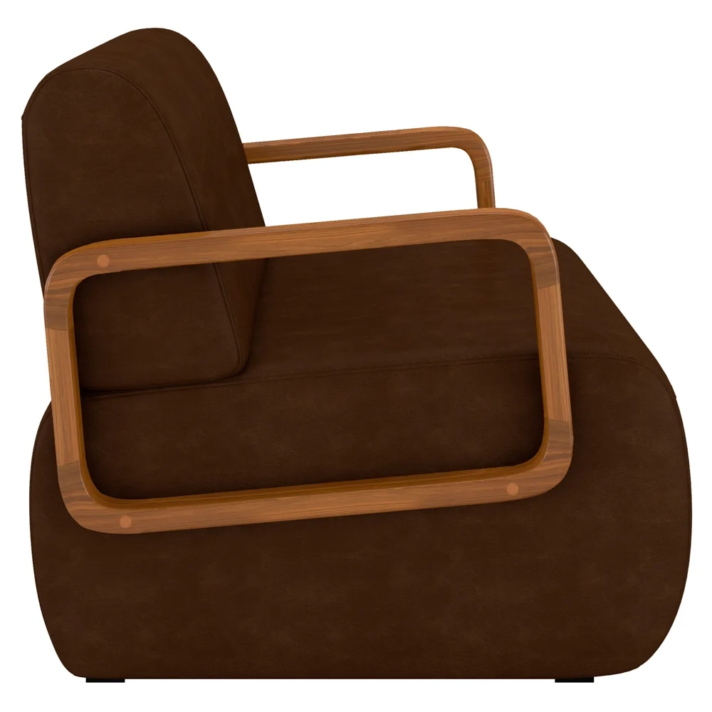 Poltrona Decorativa Orgânica Kit 2 Belarus Z08 Sintético Marrom Escuro - Mpozenato