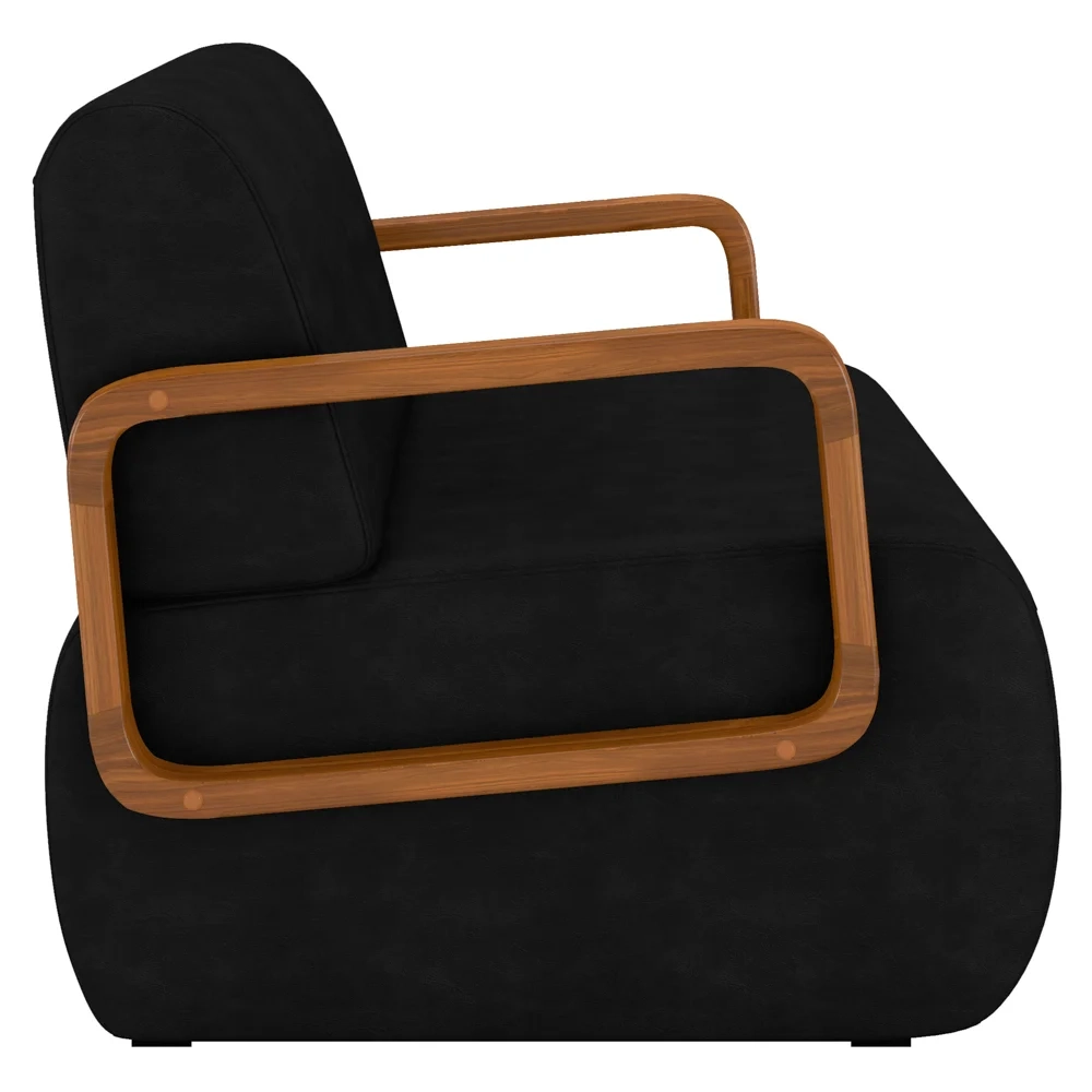 Poltrona Decorativa Orgânica para Sala Kit 2 Belarus Z08 Sintético Preto - Mpozenato