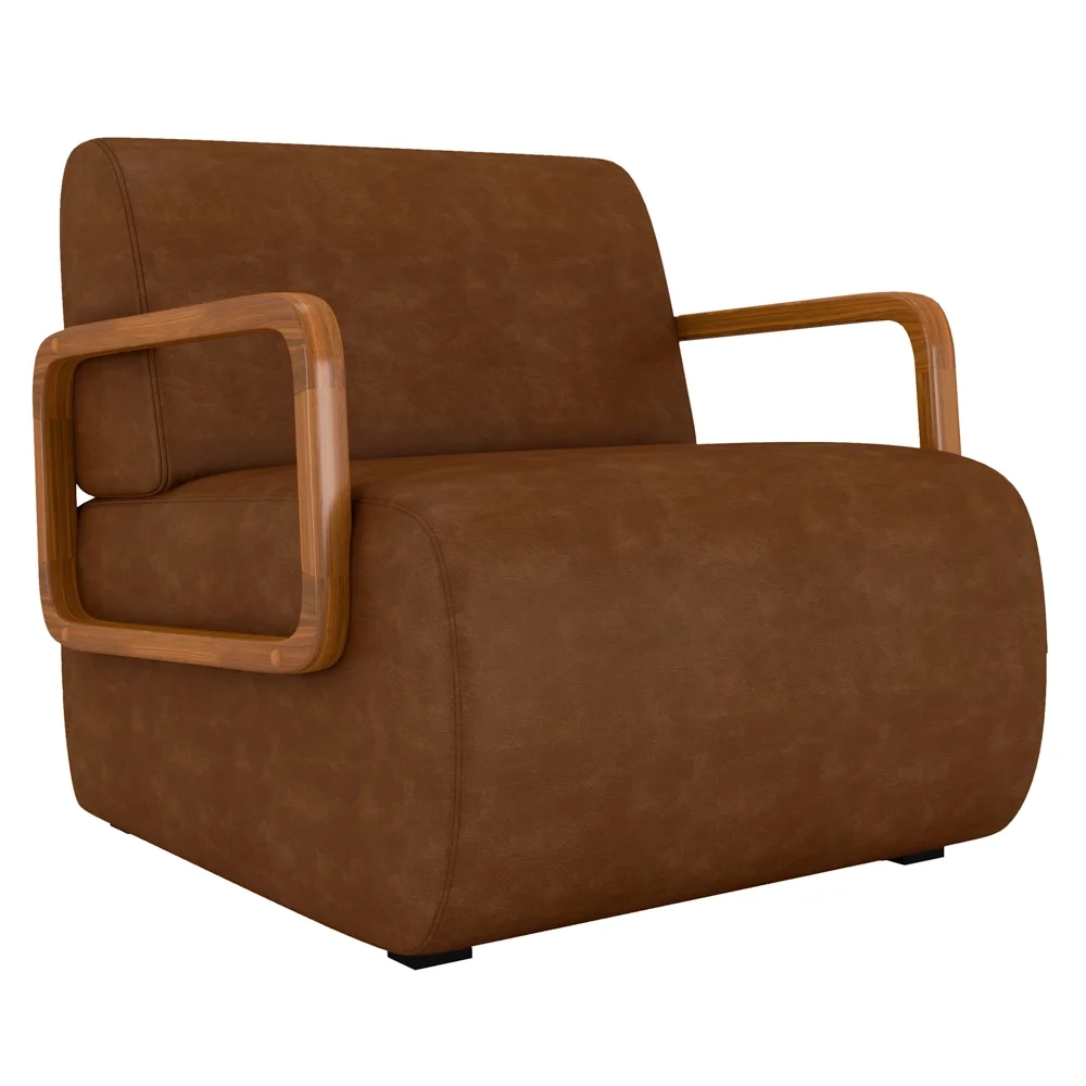 Poltrona Decorativa Orgânica para Sala Kit 2 Belarus Z08 Sintético Marrom - Mpozenato