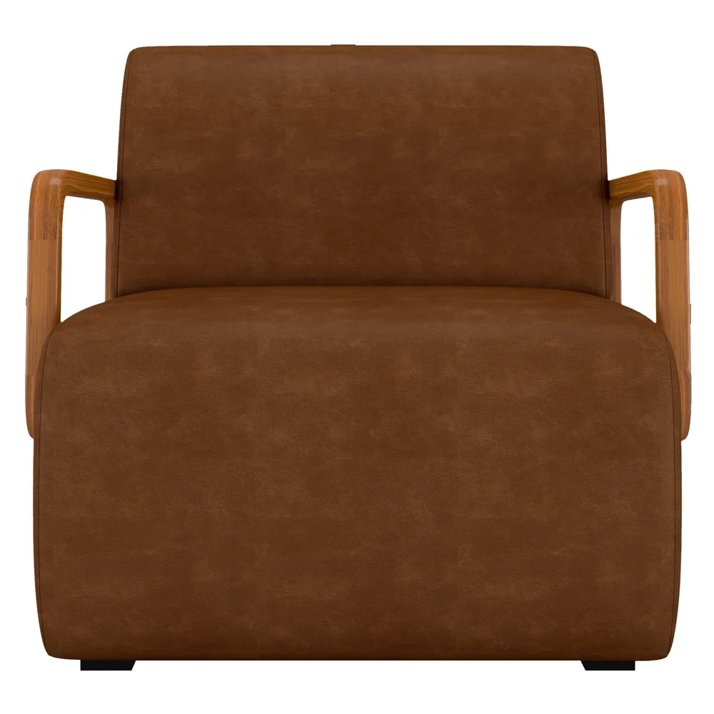 Poltrona Decorativa Orgânica para Sala Kit 2 Belarus Z08 Sintético Marrom - Mpozenato